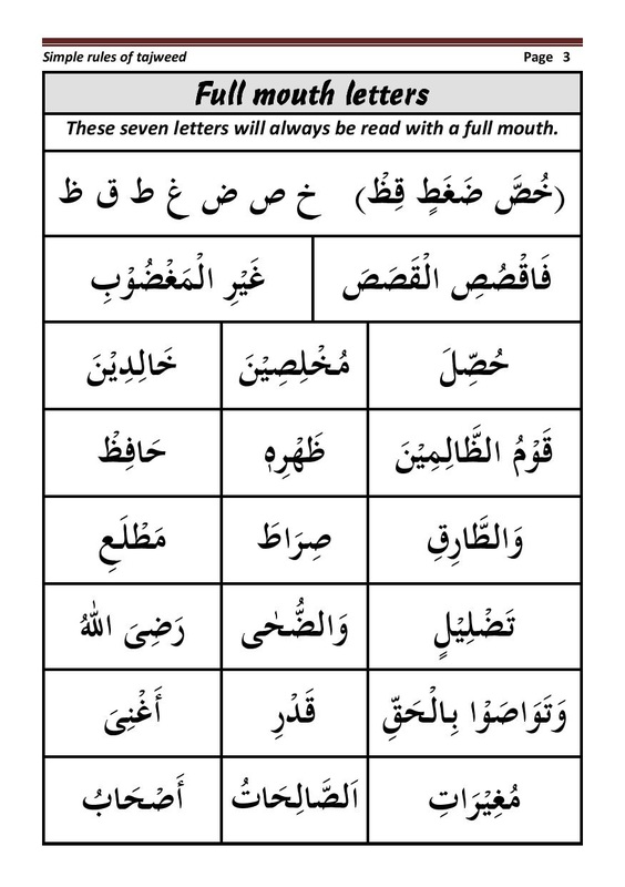 tajweed rules signs of stopping pdf